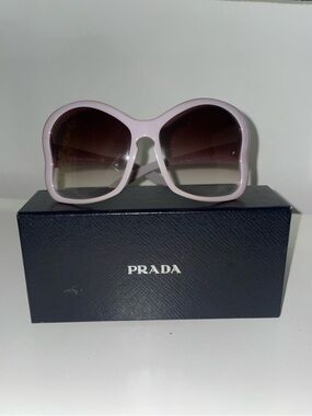 Prada Light Pink/Purple Oversized Gradient Brown Lens Sunglasses
